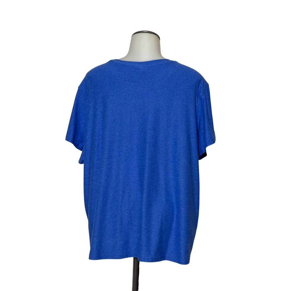 Athletic Works 2-Piece Set Women XL Blue Heather Tee Shorts Moisture Wicking NEW - Picture 2 of 14
